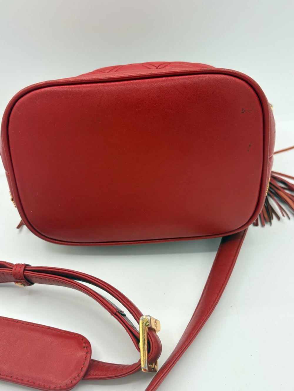 MCM Mini Bucket Leather Bag Studded Crossbody Bag - Picture 7 of 16